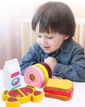 360Home Spielzeugkuchen Kinder Spielzeug Dessert set Holz